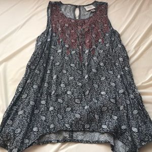 Grey and orange blouse